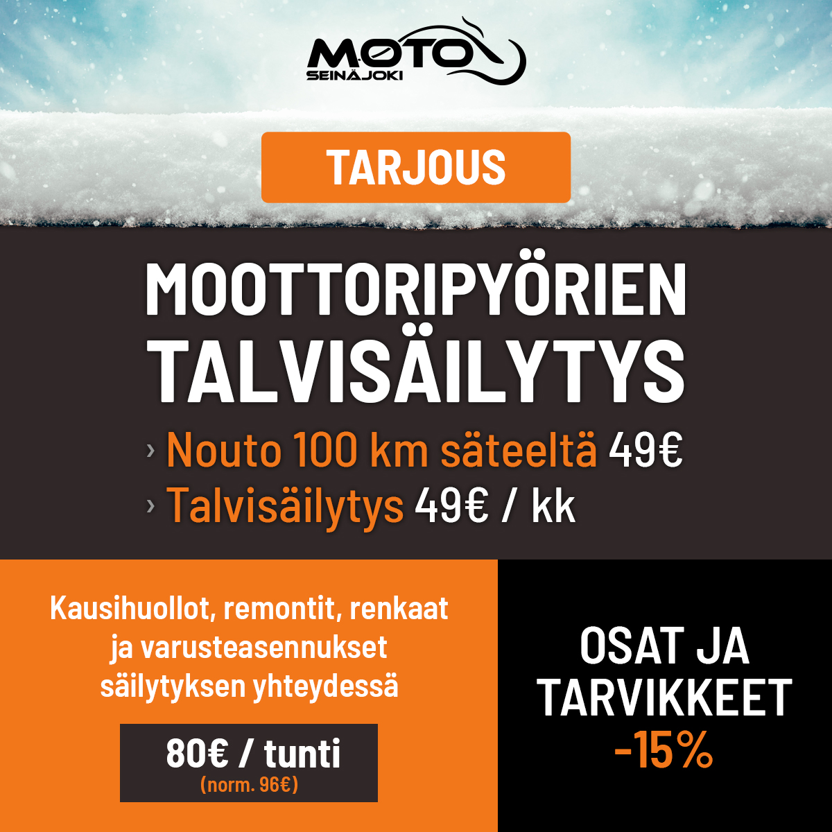 Mottoripyörien talvisäilytys