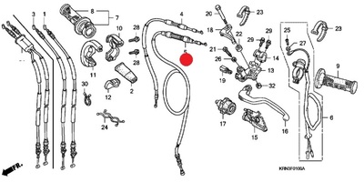 Kytkinvaijeri CRF 250 (korvaa: 22870-MEN-670)