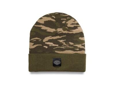 HAT-KNIT,GREEN CAMO