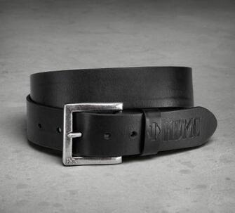 BELT-DEBOSSED,LEATHER BLACK