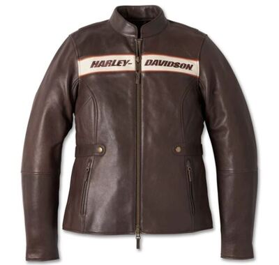 JACKET-VICTORY LANE,LEATHER,BR