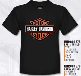 H-D BAR&SHIELD YTH T BK