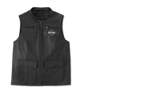 VEST-LEATHER,BLACK