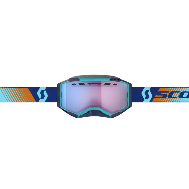 Scott Goggle Fury Snow Cross royal blue/orange enhancer blue chrome